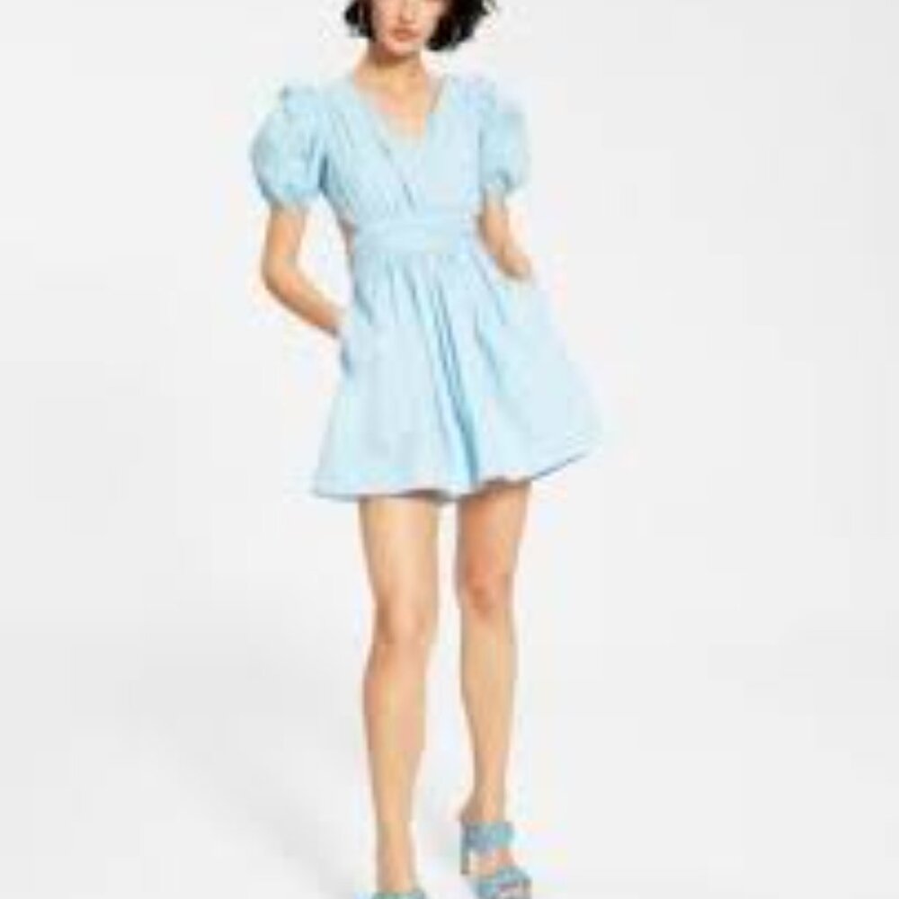 NWOT French Connection Women's Rhodes Puff-Sleeve Mini Dress - Picture 5 of 6